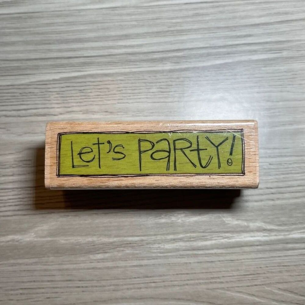 Kolette Hall Vintage Let's Party Rubber Stamp